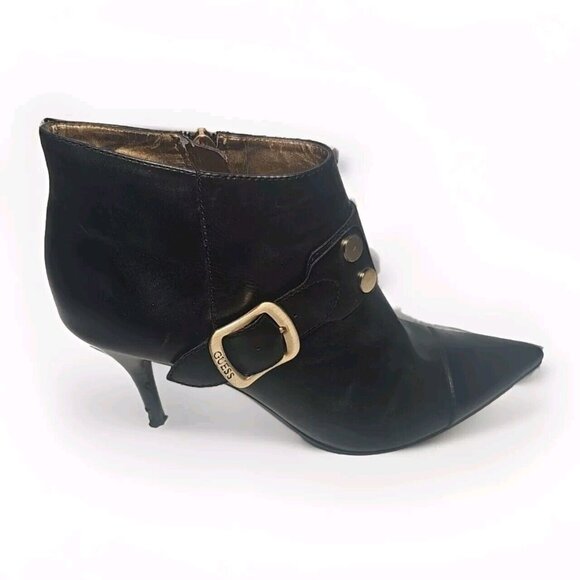 Guess Womens Ankle Boots Black Faux Leather Stiletto Heels Size 8M - Picture 6 of 13